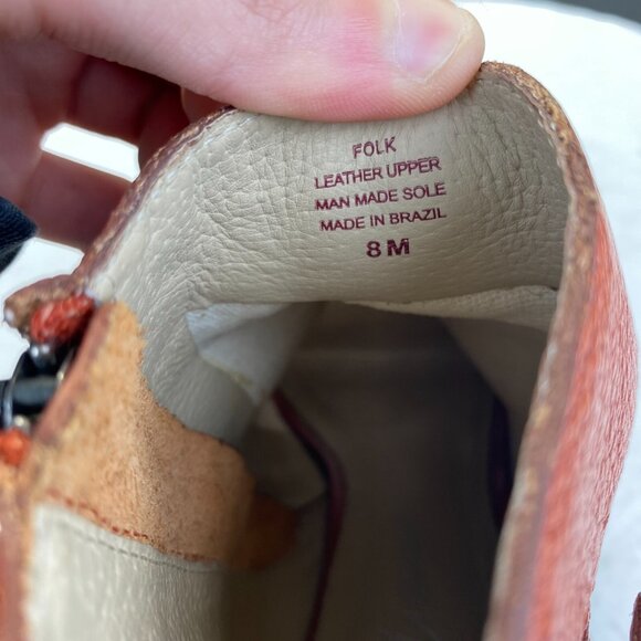 Matisse Folk Brick Red Leather Peep Toe Booties Boots Shoes Lulus Size 8M - Picture 7 of 16